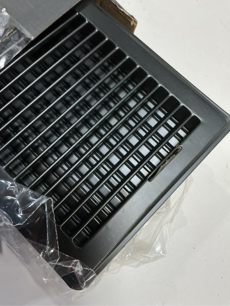 Condition photo showing Good Condition for Black Vent Cover, BYEWIRE Floor Register 6x14, Heavy Duty Steel Walkable Floor Vents, Easy Adjust Air Supply Lever, Vent Covers for Home Floor,2 Pack Black 6X14 floor vent covers 2pack