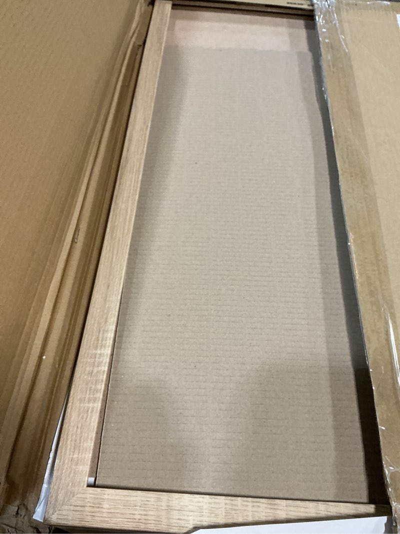 Condition photo showing As Is for MCS Studio Gallery 20x30 Poster Frame Natural Woodgrain Engineered Wood, Vertical & Horizontal Wall Hanging Large Picture Frame for Photos, Posters & Art Prints (1-Pack) 1-Pack Natural Woodgrain 20x30