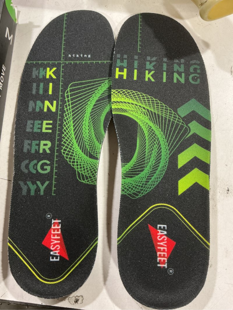 Condition photo showing New/Like New for hiking boot insoles men women - arch support inserts - cushioned hike orthopedic insoles - man women shoe inserts - running sports fitness walking soles lime m (men 9-10.5/women 10-11.5)