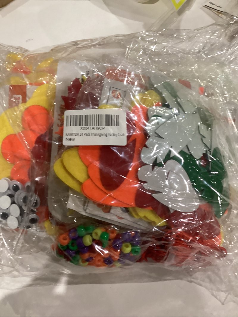 Condition photo showing New/Like New for NAWITDA Thanksgiving Crafts for Kids 24 Sets DIY Thanksgiving Turkey Necklace Craft Kits Thanksgiving Fall Turkey Decorations Arts & Crafts for Boys Girls Classroom Party Prizes Activities Color Style 1