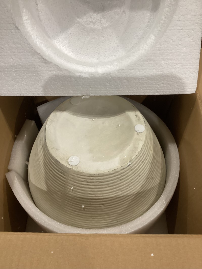 Condition photo showing As Is for 12” Ceramic Distressed Vase Handcrafted Rustic Neutral Decorative Floor Vases Home Decor Accent for Living Room, Dining Table, Entryway or Shelf Styling