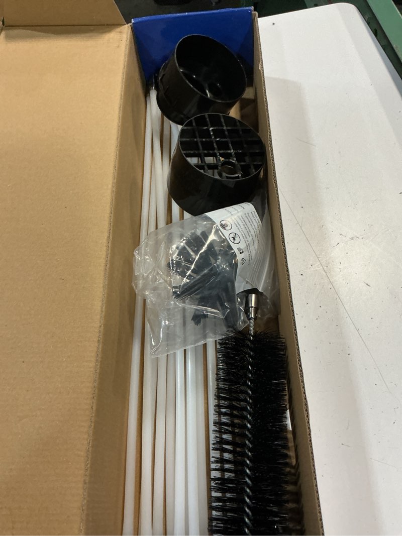 Condition photo showing New/Like New for 24 feet dryer vent cleaning kit - chrome button locking system - dryer vent cleaner kit with vacuum attachment, nozzle, hose and adapter 24 feet update version
