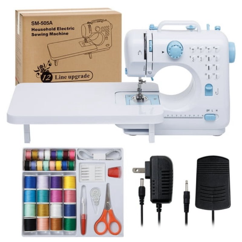 Sewing Machine for Beginners with Extension Table Mini Sewing Machines Kit Supplies 12 Built-in Stit