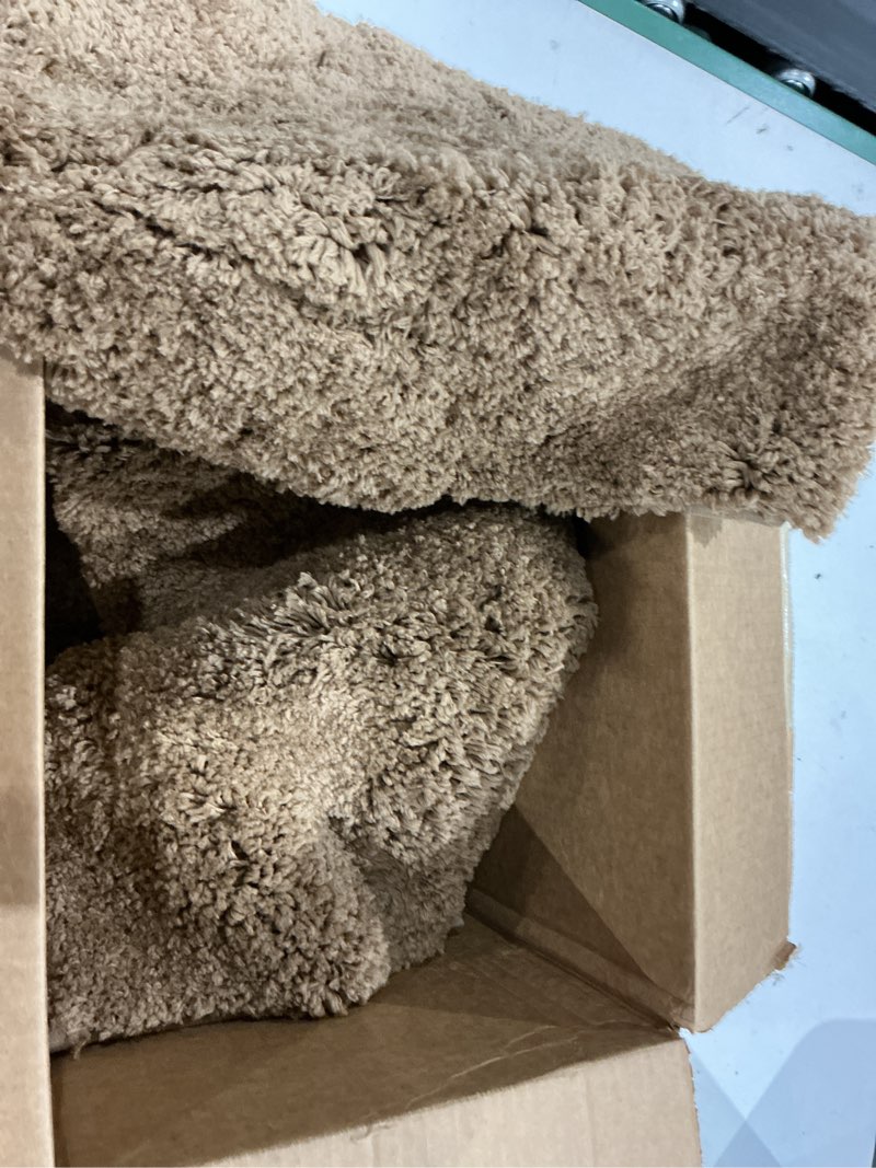 Condition photo showing As Is for bathroom rugs sets 3 piece with adjustable toilet seat cover 17.5"x 15" machine washable bath rug set with tpr non slip rubber backing solid bath mat set for luxury bathroom decoration