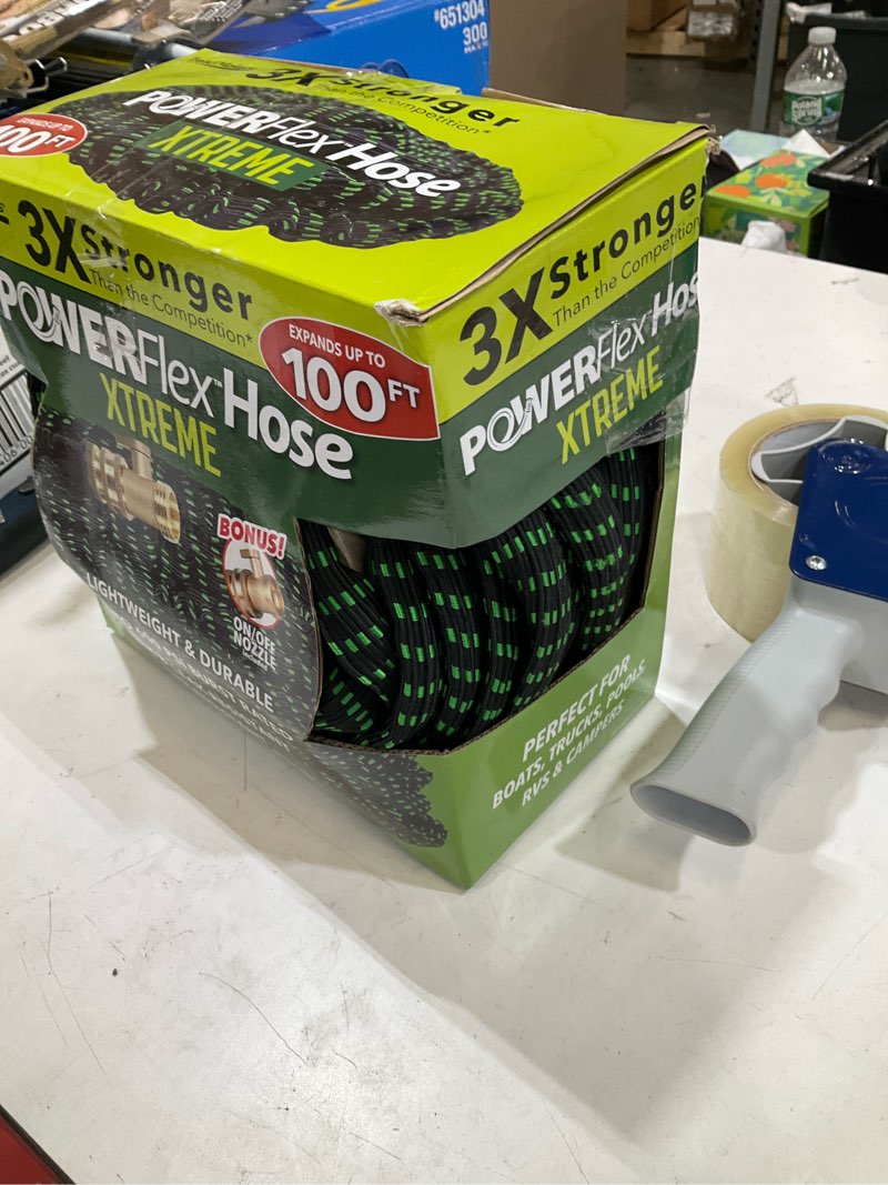 Condition photo showing As Is for flex-able hose flex-able xtreme hose 100ft - kink free, expandable, heavy duty, green