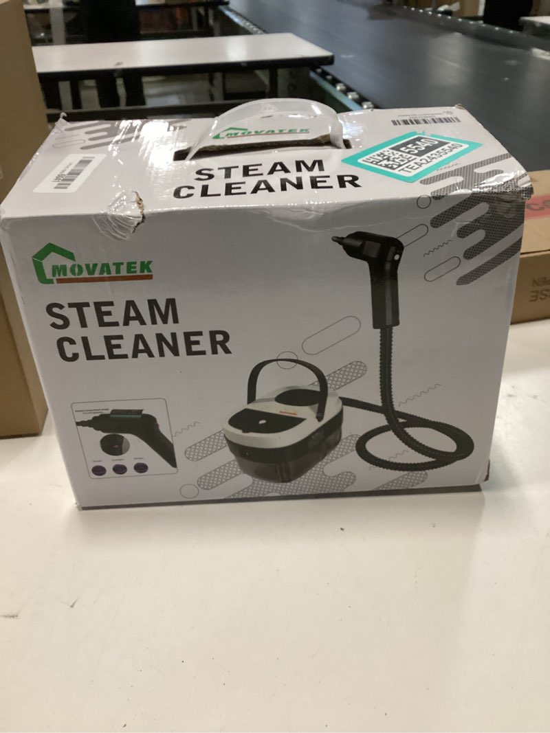Condition photo showing New/Like New for Handheld Steam Cleaner, 10s Fast Heating Steamer for Cleaning, 1.6L Water Tank, 3 Levels Adjustable Handle, 11-in-1 Steam Cleaner for Home, Kitchen, Dirt, Grease, Grout, Tile, Floor, Couch and Car Yellow