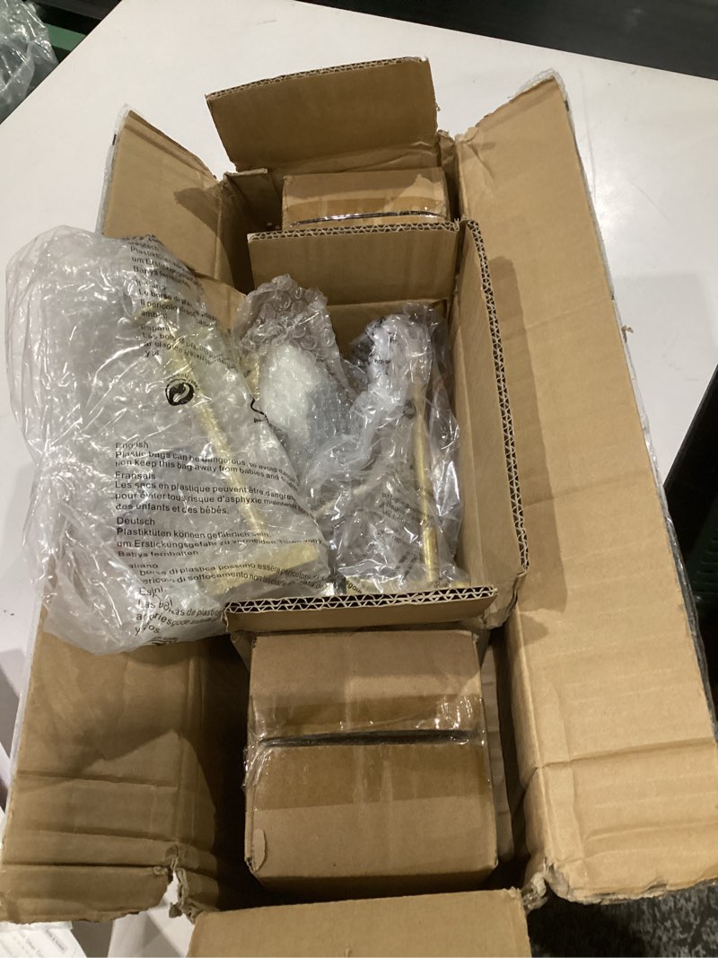 Condition photo showing Good Condition for bokt mid century modern gold crystal wall sconce set of two brushed brass gold long wall sconce lighting set of 2 vintage clear glass hard-wired wall lamp for bedroom bedside living room gold-2l