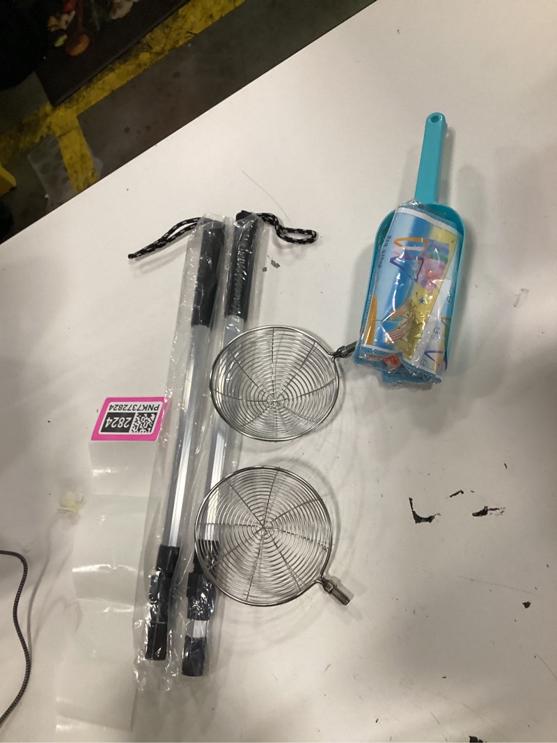 Condition photo showing Good Condition for 2 pack sand sifter for beach shell scooper with seashell bag and sand shovel adjustable shark teeth sifter shelling tools for beach seashell collecting and beachcombing