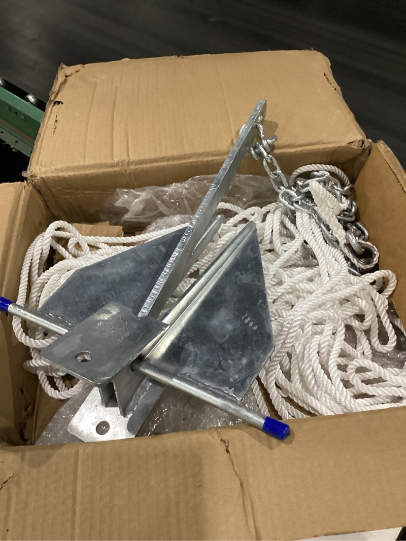 Condition photo showing New/Like New for leero heavy duty boat anchor kit with anchor chain, shackle and anchor rope, 5/8/10/13 lb danforth anchor,boat anchor for pontoons, dinghies, fishing boats, bass boats, sport boats, sport yachts