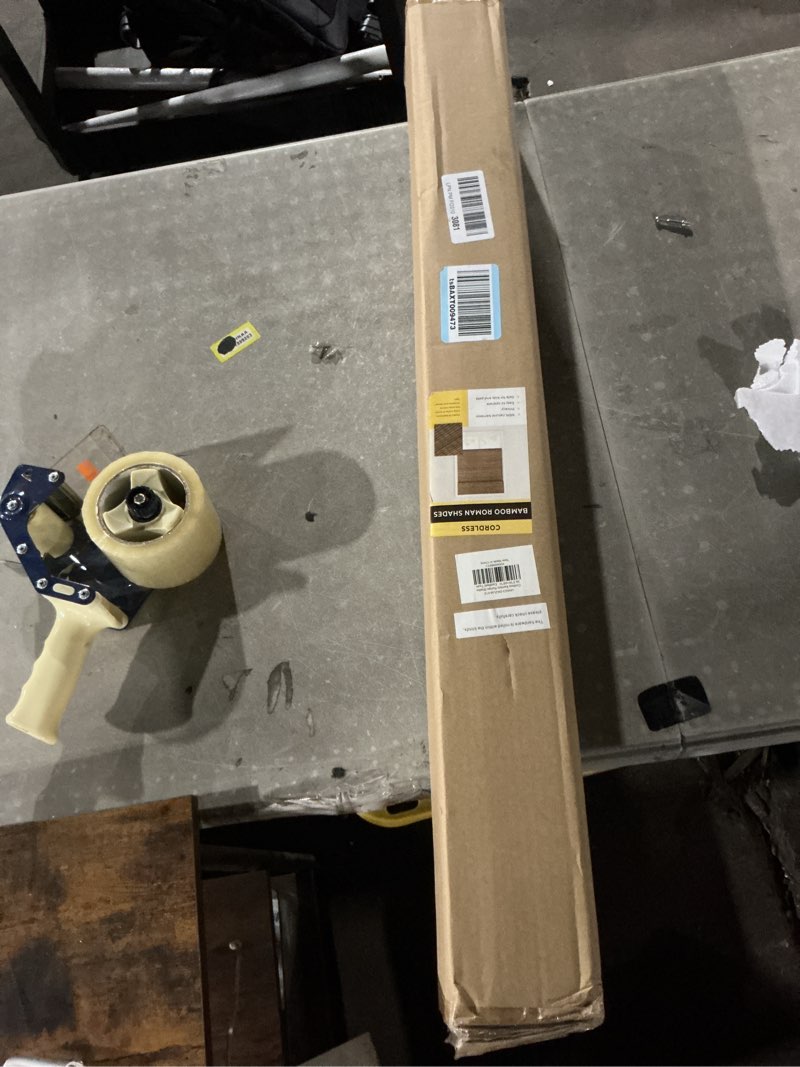 Condition photo showing Good Condition for Cordless Bamboo Roman Shades for Windows, Blinds Size (34.5" W ×48" H) Colour (Highfield Teak) Highfield Teak 34.5" W × 48" H