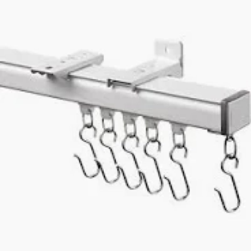 Curtain Track Heavy Duty Ceiling Wall Mount Sliding Curtain Track Rail Rod System with Rollers Clips