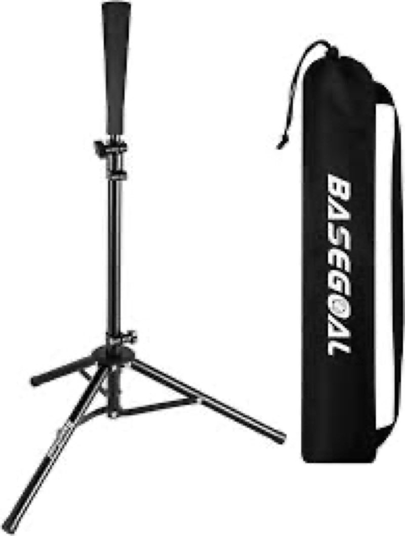 BaseGoal Batting Tee Baseball Tee, Softball Travel Portable Tee Tripod Stand Rubber Tee for Batting 