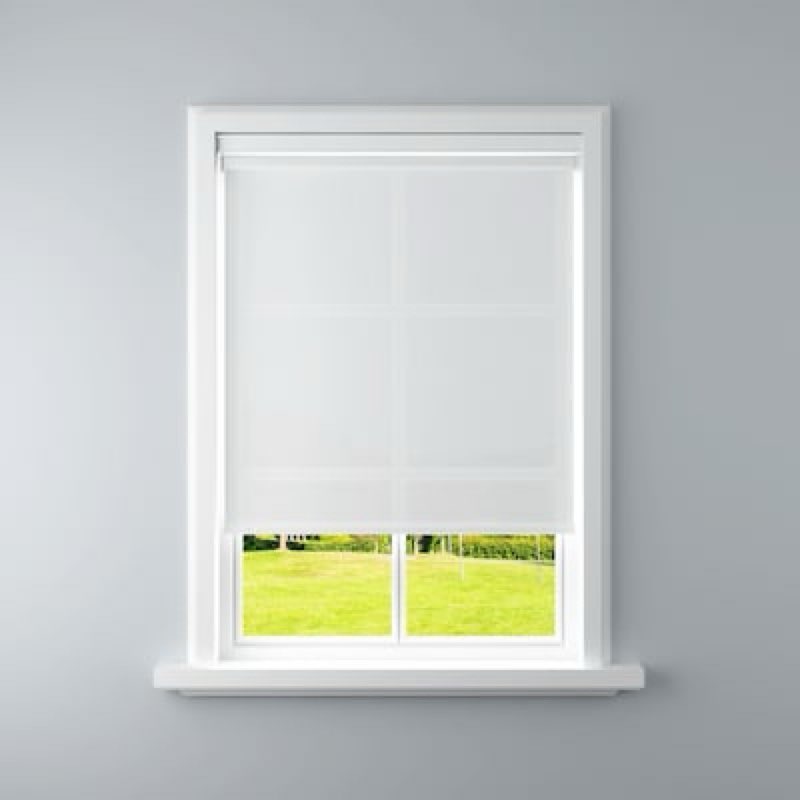 YOSHADE 36-in x 64-in White Light Filtering Cordless Motorized Roller Shade