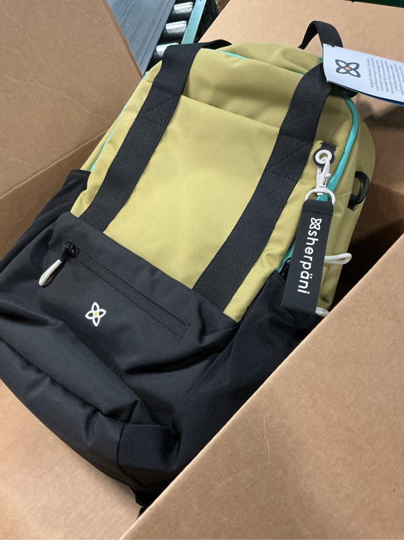 Condition photo showing Good Condition for sherpani camden, convertible backpack, 3 in 1 tote bag, 18l travel backpack, crossbody bag for women, cross body purse, travel gifts, rfid protection, fits 13” laptop (alchemy) one size alchemy