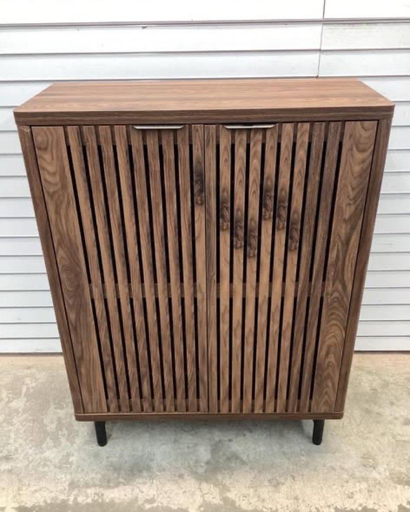 6-Tier Cabinet With Doors , Large Wooden Cabinet With Adjustable Shelves