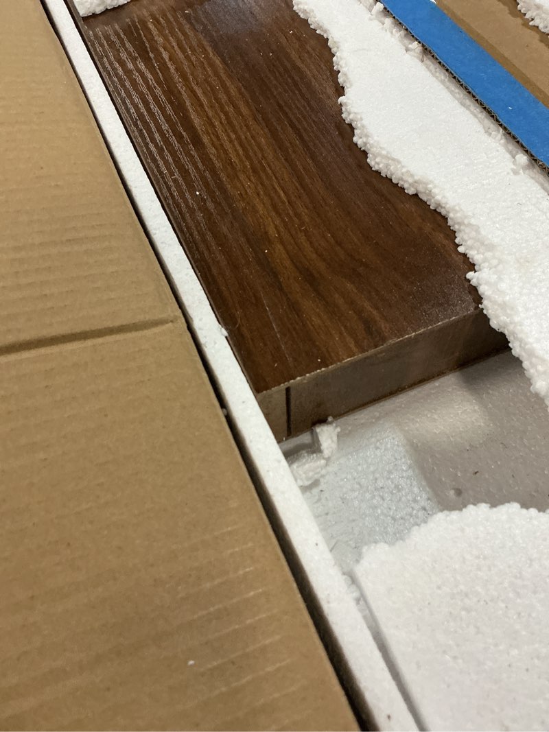 Condition photo showing Good Condition for dreamland 55" floating shelves for wall, 12" deep thicker walnut floating shelves, wall-mounted shelves for bedroom, living room, kitchen, bathroom - set of 1 walnut 55"w x 12"d x 2"h, set of 1