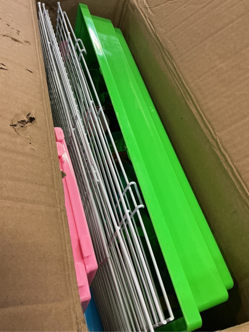 Condition photo showing Good Condition for pawhut 18" 5 tier hamster cage with tubes and tunnels, small animal cage with portable carry handle, gerbil cage with water bottle, food dish, exercise wheel green and white