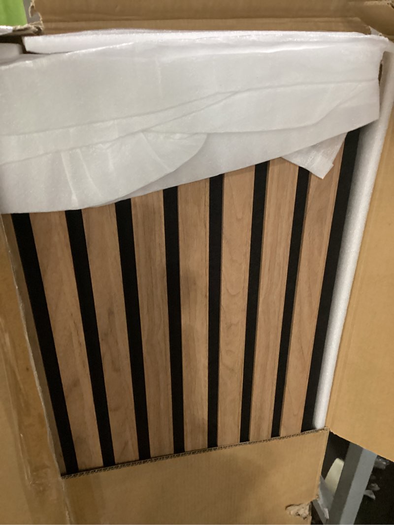 Condition photo showing New/Like New for art3d 4-pack 47x23.6 inch acoustic panels with wood slat design - soundproof wall panel for office, gaming room & studio, ideal for streamers, home workers & recent movers, deep walnut deep walnut 23.6" x 47" 4