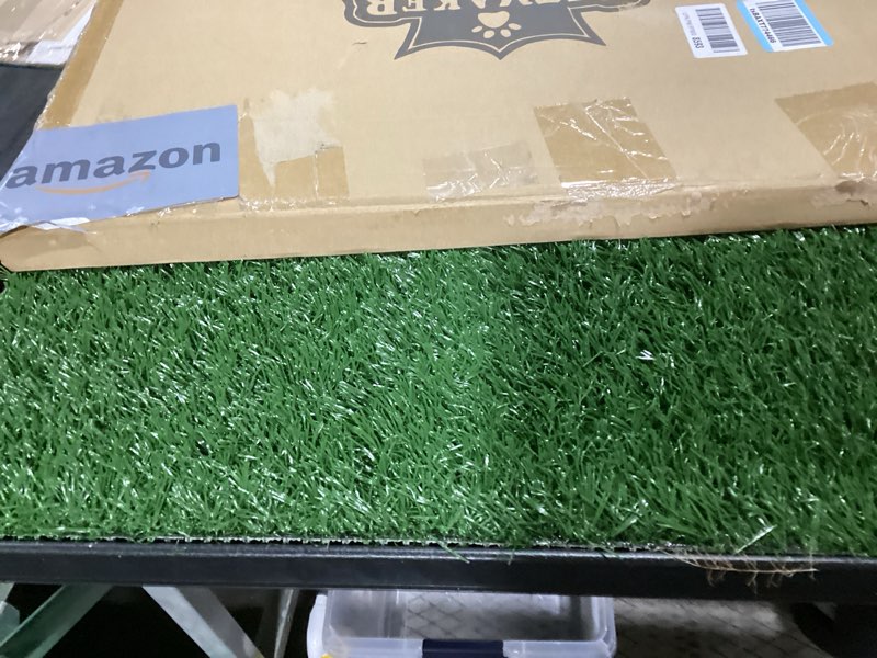 Condition photo showing Good Condition for Artificial Grass Puppy Pee Pad for Dogs and Small Pets - 20x25 Inch, Reusable 3-Layer Turf Pads for Dogs with Tray - Indoor and Outdoor Fake Grass Potty Pet Supplies by PETMAKER Medium 3-Layer System