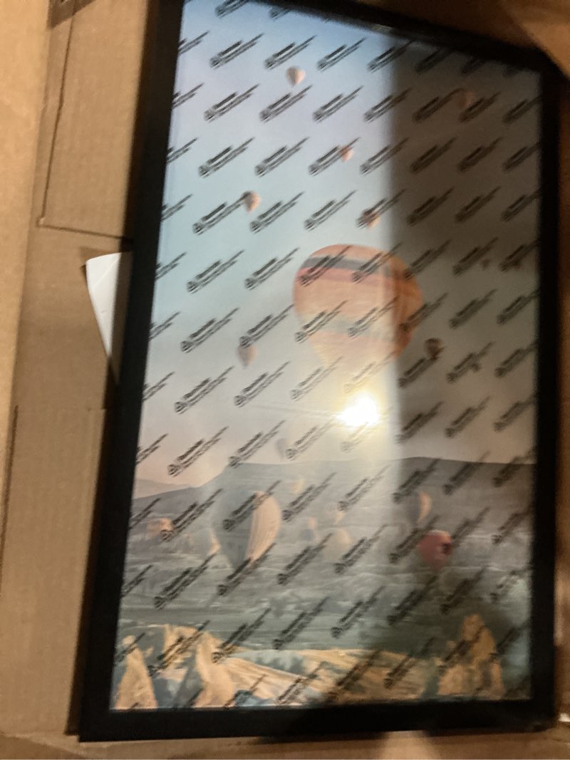 Condition photo showing New/Like New for 12x20 picture frame for wall display, 12x20 black picture frame with shatter resistant plexiglass, stable and sturdy 12 x 20 poster frame for wall display, handpicked gift collection, 1 pack