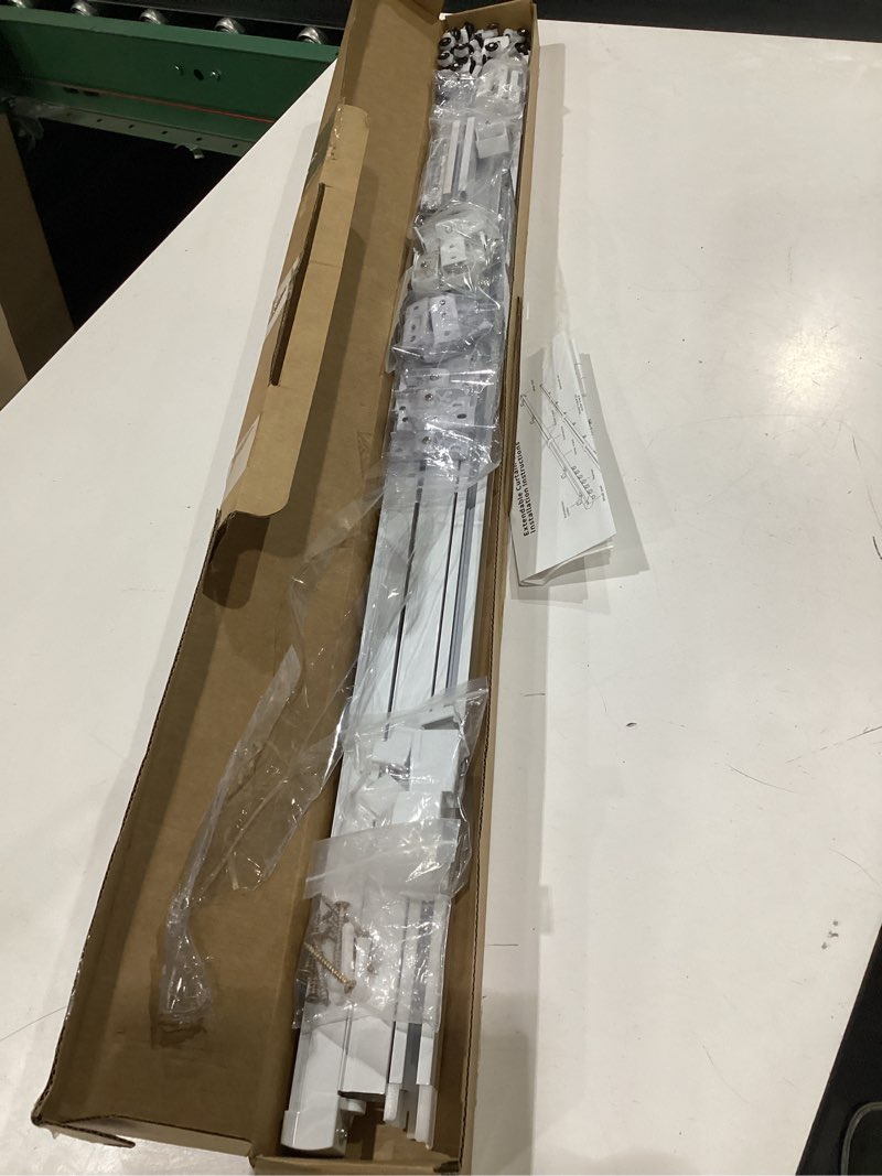 Condition photo showing Good Condition for 37-142in telescopic ceiling curtain track system for curtains,retractable measurement free heavy duty curtain rail track set as room divider,adjustable sliding wall mount aluminum curtain track