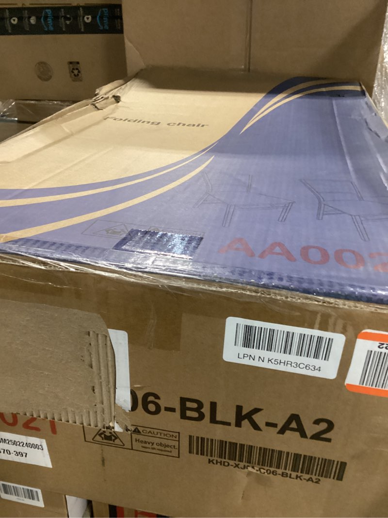 Condition photo showing Good Condition for VECELO Folding Chairs Set of 4 with Cushion, Foldable Padded Seats with Heavy Duty Metal Frame for Kitchen/Dining/Living Room, No Assembly & Space Saving Design, Black Black 4 Pack