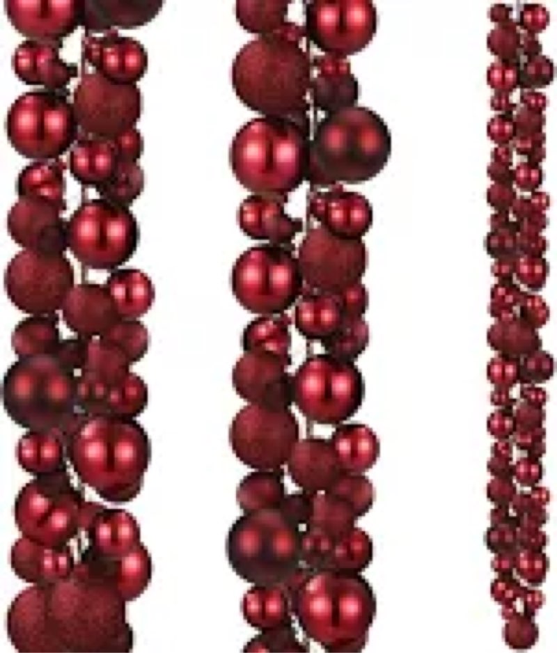 sosation 30 ft christmas ball garland red burgundy 300 pcs large balls ornament jumbo big oversized 