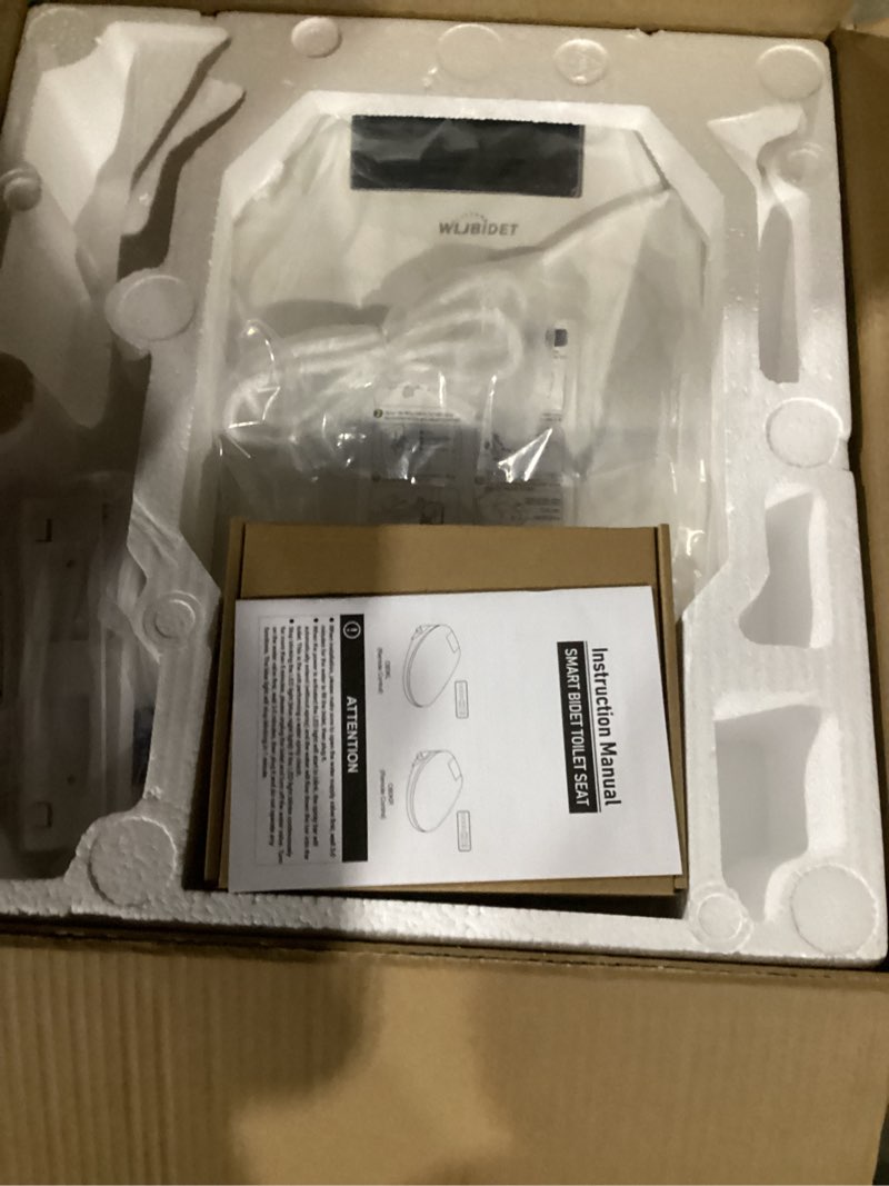 Condition photo showing New/Like New for Bidet Toilet Seat with Remote Control, Electronic Heated Bidet Seat with Adjustable Warm Water and Pressure, Warm Air Drying, Display Screen, Night Light, Slow Closed Toilet Lid, Elongated Oval