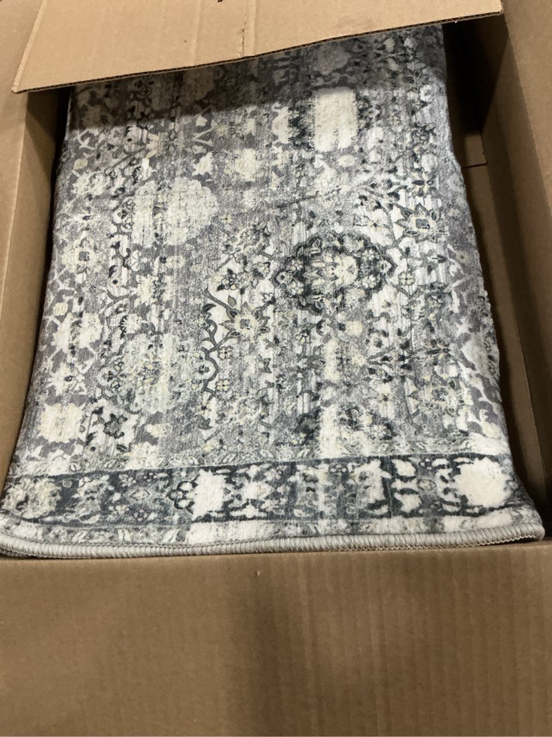 Condition photo showing Good Condition for GRANNY SAYS Boho Kitchen Rug Sets of 2, Non Slip Washable Faux Wool Kitchen Mats for Floor, Thick Soft Anti-Fatigue Comfort Standing Mat Runner Rugs for Hallway Laundry Room, Grey Grey 1'8" x 4' (20" x 48" + 20" x 32")