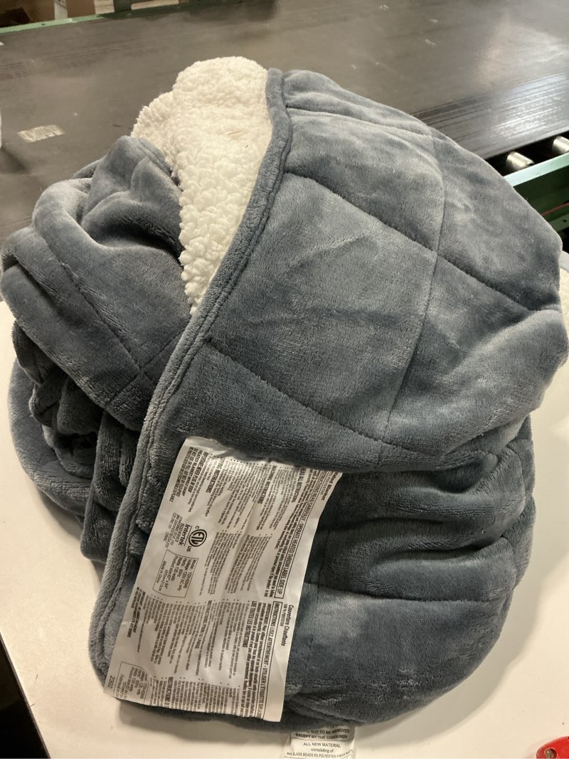 Condition photo showing As Is for CAROMIO Heated Throw Blanket - Thick Tufted Sherpa Electric Blanket Throw with 10 Heating Levels and 10 Time Settings, ETL Certified Machine Washable Fast Heating Blanket Throw 50"×60", Grey Grey Throw 50"x60"