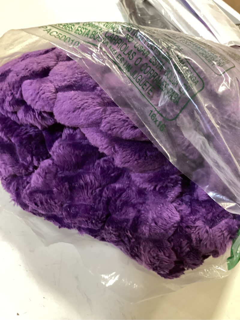 Condition photo showing Good Condition for NEWCOSPLAY Super Soft Twin Blanket Purple Premium Silky Flannel Fleece 3D Clouds Stylish Jacquard Lightweight Bed Blanket All Season Use 350GSM (Purple, Twin(60"x80")) Purple Twin(60"x80")