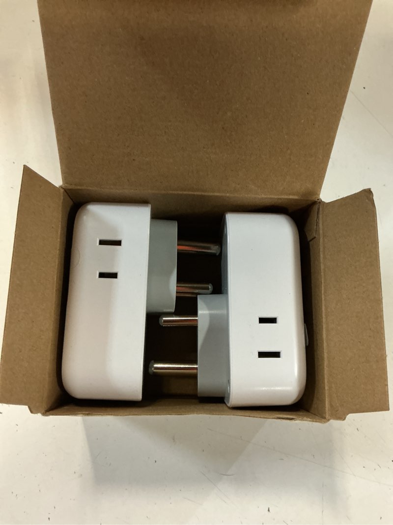 Condition photo showing As Is for india plug adapter 2 pack, tessan type d travel adapter with 4 outlets 3 usb charger (1 usb c port), us to indian outlet adaptor for usa to bangladesh, india, kuwait, maldives type d - india maldives