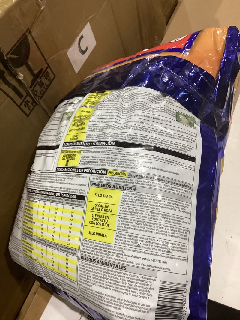 Condition photo showing As Is for bioadvanced season-long grub control plus turf revitalizer, granules, 12 lb, grub killer for lawns 12 pound