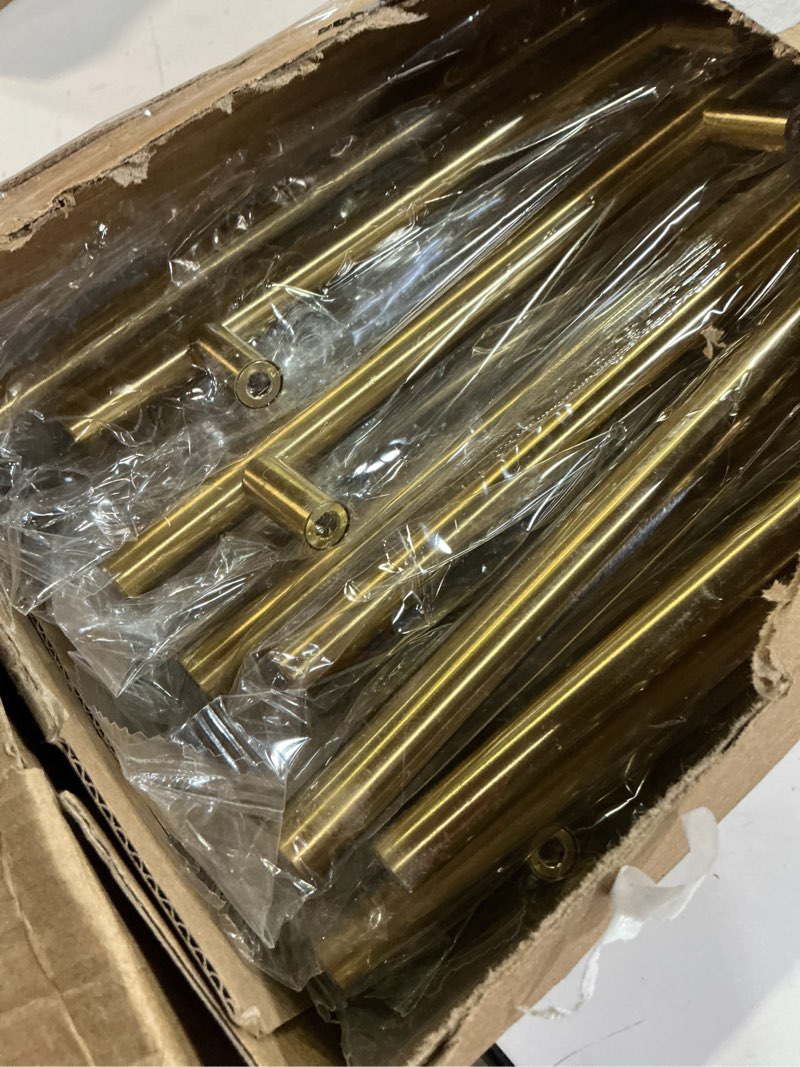 Condition photo showing Good Condition for haliwu 20 pack cabinet handles brass gold cabinet pulls 5 inch hole center drawer pulls modern bar dresser handles for bathroom kitchen bedroom 5-1/16 inch hole center brass gold 20