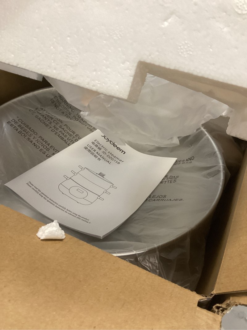 Condition photo showing Good Condition for Joydeem Electric Food Steamer for Cooking, 2-Tier Stainless Steel Vegetable & Food Steamers, 15L/15.9 qt Large Capacity, JD-DZG15B