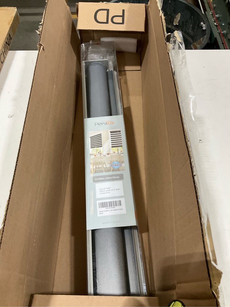 Condition photo showing Good Condition for persilux cordless zebra blinds for windows free-stop roller windows shades (23" w x 64" h, grey) dual layer light control for day and night, light filtering sheer shades for home 23"w x 64"h grey