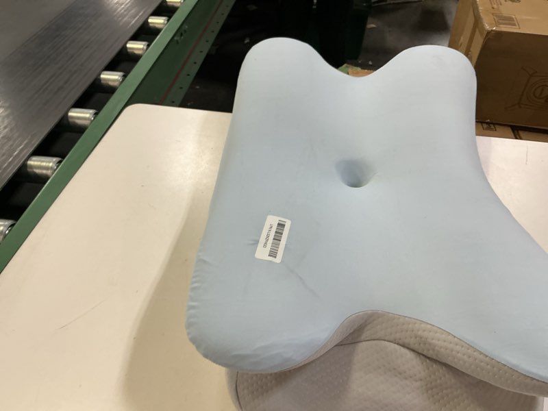 Condition photo showing As Is for Cervical Neck Pillow for Pain Relief - Ergonomic Side Sleeper Pillow for Neck Support, Cooling Memory Foam Pillows for Sleeping, Contour Pillow Orthopedic Bed Pillow for Back Stomach Sleepers