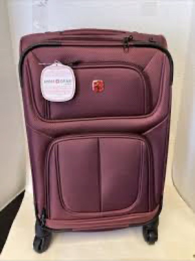 SWISSGEAR Sion Softside Expandable Spinner Luggage Durable Lightweight Travel Suitcase, Merlot, Checked-Large 29-Inch