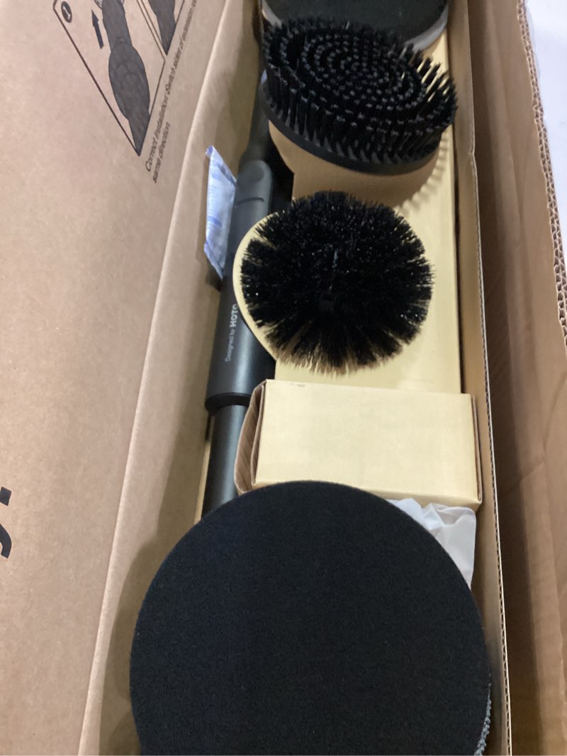 Condition photo showing Good Condition for hoto flexi™ cordless electric spin scrubber, adjustable angle, extendable handle, smart display, ipx7 waterproof, powerful cleaning scrubber with 8 replaceable brush heads, for bathtub, bathroom, tile