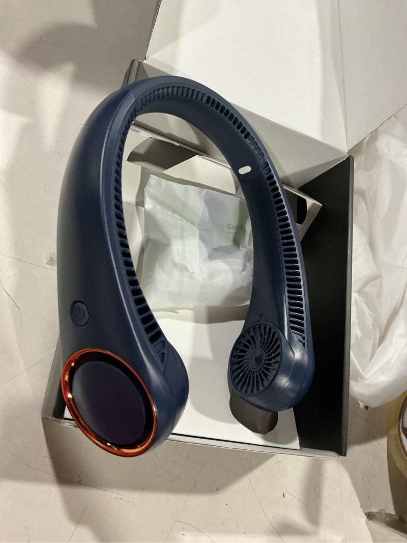 Condition photo showing Good Condition for civpower neck fan: portable personal neck cooling rechargeable bladeless fan - hands free 3 speed 4000 mah battery usb operated wearable headphone design - gift for men women outdoor (dark blue)