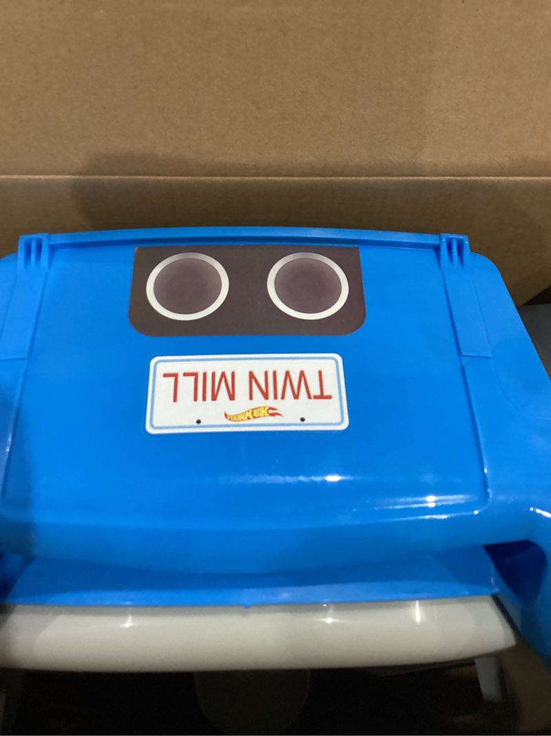 Condition photo showing Good Condition for hot wheels blue race car potty training toilet, race car potty seat includes detachable toddler toilet seat and kids potty, ages 12 months and up