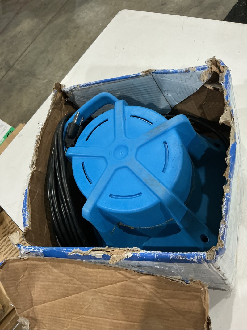 Condition photo showing As Is for little giant apcp-1700 115-volt  1/3 hp  1745 gph  automatic  submersible  swimming pool cover pump with 25-ft. cord  light blue  577301
