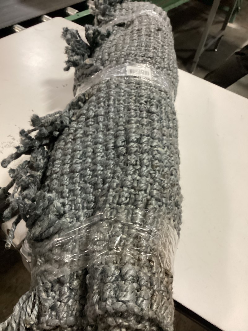 Condition photo showing As Is for Nuloom Daniela Grey, 5' x 7'6", Handmade, Jute, Tassel, Soft and Textured, High Traffic, Stain Resistant, Easy Clean, Durable Area Rug for Bedroom, Living Room, Dining Space, Foyer, Entryway 5' x 7'6" (Rectangular) Grey