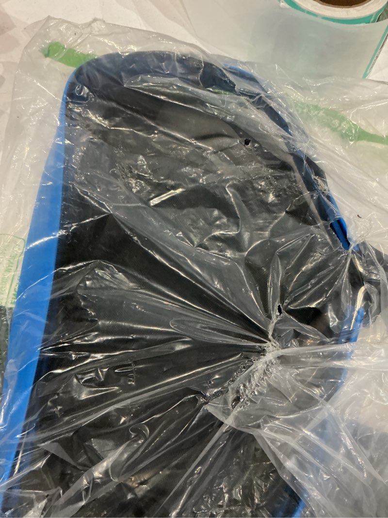 Condition photo showing As Is for upgraded self-repair pool net, pool & pond cleaning skimmer with heavy duty nylon net - fine mesh, aluminum frame, deep trash bag for above ground & in-ground pools, leaf skimmer rake net(no pole) 17.5inch