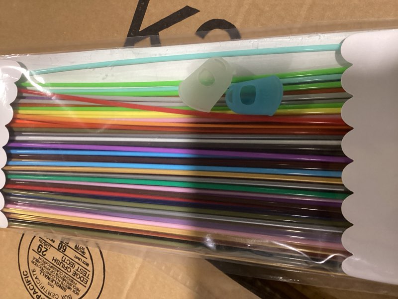 Condition photo showing Good Condition for 32 colors 3d printing pen 2.85mm pla filament pack, each 0.3 meter, each color 5pcs, total 160 pcs 48 meters pla refills, fit for 3doodler create 3d pen, with extra 2 silicone finger caps by mika3d
