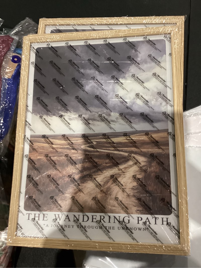 Condition photo showing New/Like New for canvas wall art Oak Walking Path framed Wall Art - 12x16-inch frame artwork wall decor, Unknown Journey Earth Road Printed Wall decoration Living Room, bedroom, Office Gallery Gift Set 1 12"L x 16"W abstract