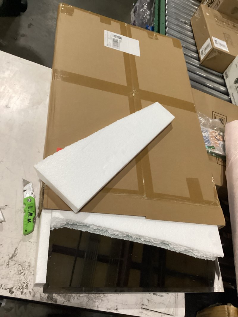 Condition photo showing New/Like New for frameless mirror for bathroom vanity,with polished edge,hangs horizontally or vertically,entryways,room,shatterproof (y-12x16in)
