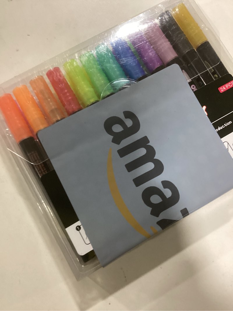 Condition photo showing New/Like New for Double Line Outline Markers 24 Colors Super Squiggles Glitter Markers Self Outline Metallic Marker, Doodle Shimmer Marker Drawing Pens for Christmas Greeting Card, Birthday Gift, DIY Art Crafts