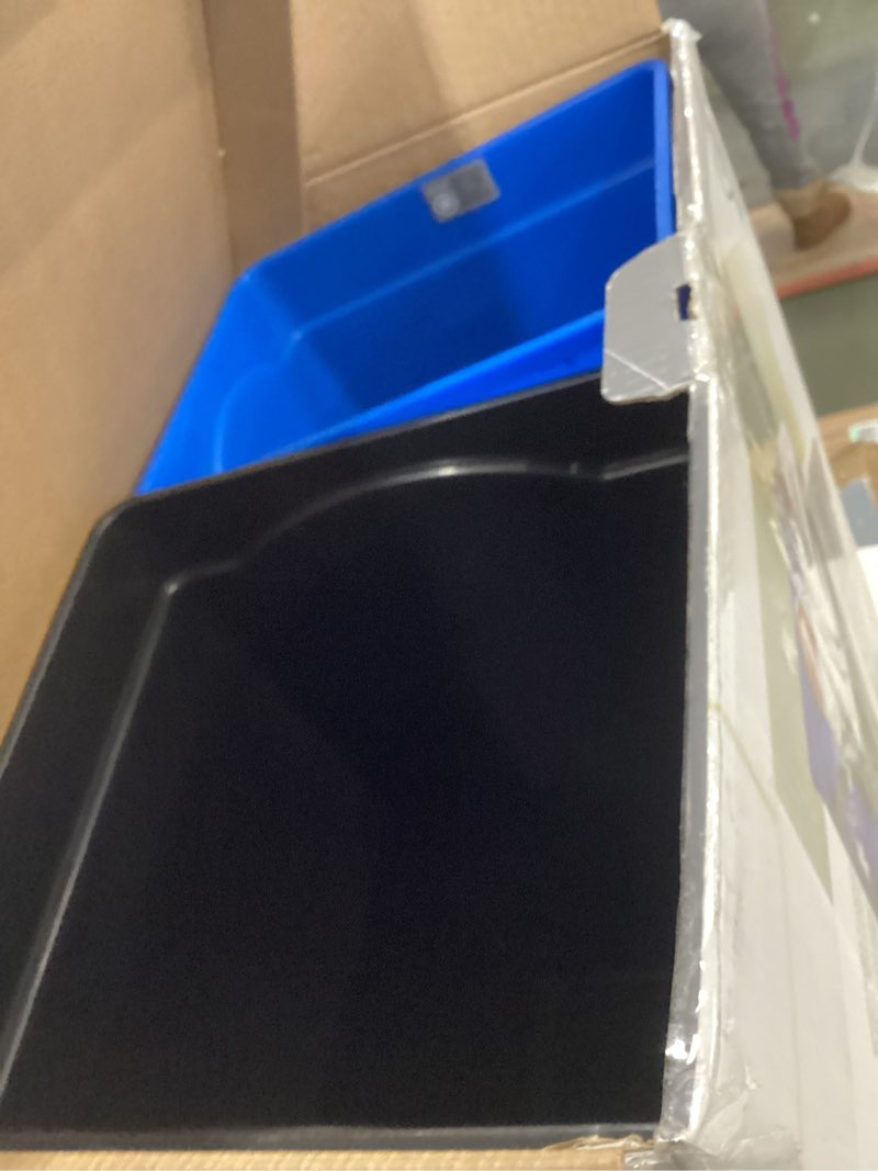 Condition photo showing Good Condition for simplehuman 35 Liter / 9.3 Gallon Dual Compartment Under Counter Kitchen Cabinet Pull-Out Recycling Bin and Trash Can, Chrome 35 Liter Trash Can