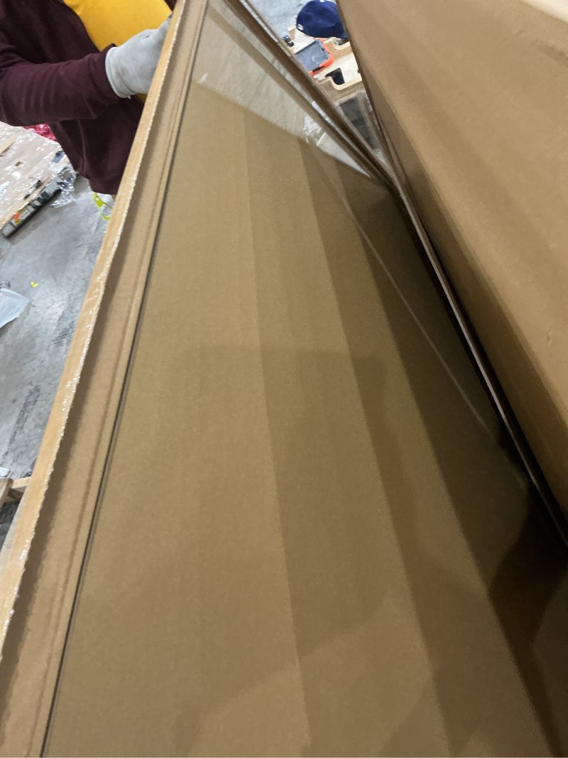 Condition photo showing Good Condition for [tempered glass] 48" x 48" glass chair mat, 1/5" thick office chair mat for carpet or hardwood floor, heavy duty hard chair mats with round corner and polished edge, carpeted floor protector 48x48 transparent